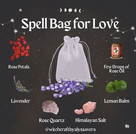 Sachets Witchcraft, Love Charm Bag Spell, Love Sachet Spell, Witch Charm Bags, Roses Witchcraft, Charm Bags Witchcraft, Spell Sachets, Spell Bags, Spells For Beginners