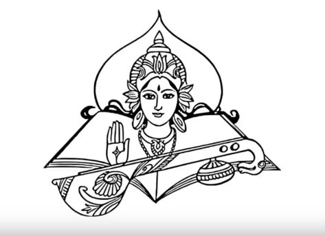 Saraswati Maa is worshipped in Hindu tradition as Goddess of education. People and kids want to learn Saraswati Mata drawing on some special occasions. Saraswati Mata Drawing, Saraswati Drawing, Mata Drawing, Saraswati Mata, Goddess Saraswati, Drawing Step By Step, Doodle Art Drawing, Mandala Art Lesson, Drawing Step