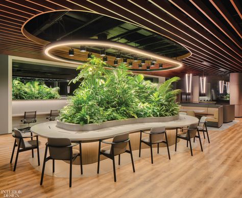 Biophilic Interior, Indoor Landscaping, Green Office, Biophilic Design, Architecture Magazines, Workplace Design, Restaurant Interior Design, Restaurant Interior, Office Interior Design