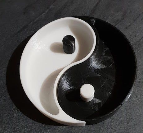 Ying&Yang+bowl+B&W+by+AOL06. Ying Yang Clay, Jing Jang, Nut Bowl, Clay Bowl, She Said Yes, To My Wife, Spoon Holder, Watercolor Palette, Clay Art Projects