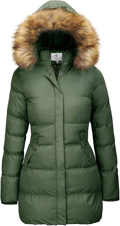 Amazon.com: WenVen Women's Winter Thicken Puffer Coat Warm Jacket with Fur Removable Hood : Clothing, Shoes & Jewelry Womens Winter Coat, Puffer Coat With Fur, Women's Puffer Coats, Coat With Fur, Winter Puffer Coat, Hooded Winter Coat, Long Puffer Coat, Puffer Jacket Women, Plus Size Coats