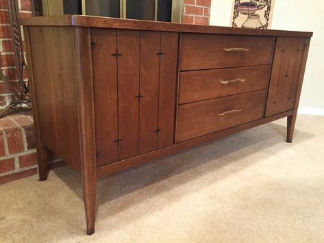 Broyhill Saga, Four Point Star, Buffet And Hutch, Austin House, Walnut Credenza, Mcm Furniture, Star Motif, Austin Homes, Century Furniture