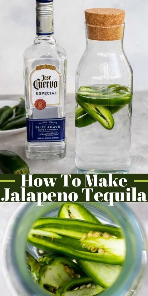 Jalapeno Infused Tequila, Jalapeno Tequila, Flavored Tequila, Spicy Margaritas, Infused Tequila, Tequila Recipe, Spicy Drinks, Homemade Alcohol, Best Tequila