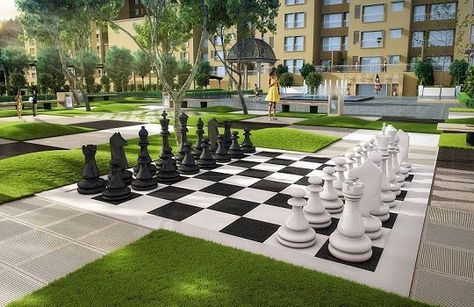 Electronic City Bangalore, Giant Chess, Gravel Landscaping, Backyard Kids Play Area, Interior Columns, Urban Furniture, Backyard Playground, Backyard Games, Backyard Retreat