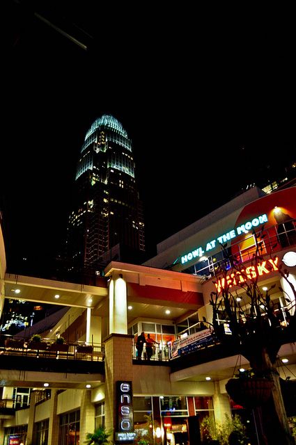 Downtown Charlotte, NC - Uptown's Epicentre in the foreground Downtown Charlotte Nc At Night, Charlotte North Carolina Aesthetic, Charlotte Nc Aesthetic, Nc Aesthetic, Uptown Aesthetic, Charlotte Uptown, Downtown Charlotte Nc, Charlotte Aesthetic, Uptown Charlotte Nc