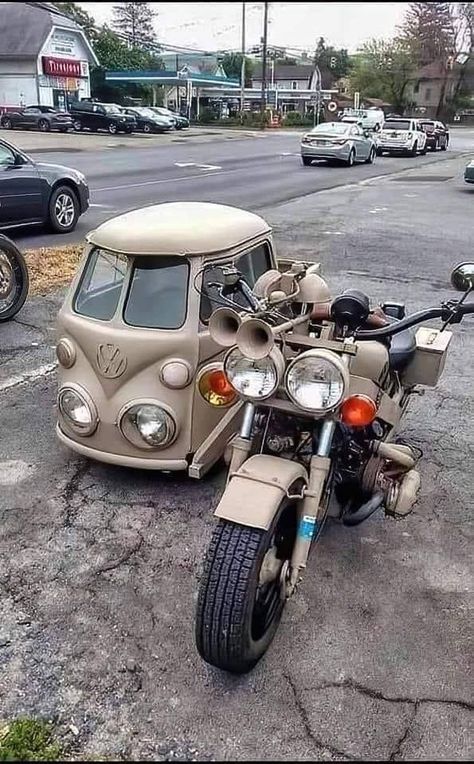 Vw Trike, Motorcycle Sidecar, Trike Motorcycle, Volkswagen Bus, Cool Motorcycles, Old Car, Vintage Motorcycle, Vw Beetle, Sidecar