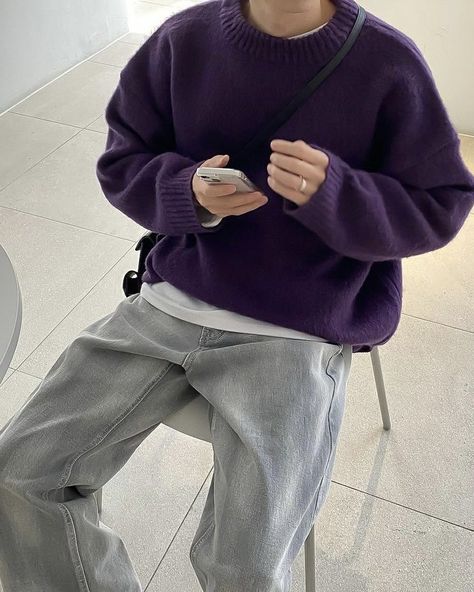 Purple Male Outfit, Nerd Outfit Men, Purple Outfits Ideas, Purple Outfits Men, Garrison Abbey, Outfits Quotes, Women Right, Asian Streetwear, Purple Outfit