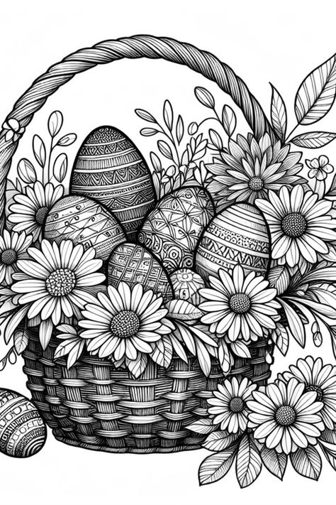 Get the kids excited this Easter with these 11 delightful coloring pages! Perfect for all ages, these free and printable Easter coloring pages feature adorable designs like Easter baskets brimming with colorful eggs and blooming flowers. Engage their creativity and fine motor skills while adding some festive fun to your celebrations. These easy-to-access pages are a fantastic activity for family gatherings or individual playtime, making Easter even more special Printable Easter Coloring Pages, Easter Coloring Pages For Kids, Big Easter Eggs, Activity For Family, Free Easter Coloring Pages, Egg Coloring Page, Personalized Coloring Book, Carrot Colour, Egg Pictures