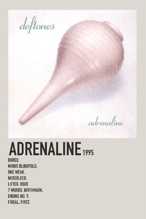 minimalist album poster Deftones Adrenaline Cover, Deftones Poster Adrenaline, Deftones Album Poster, Deftones Polaroid Poster, Album Covers Deftones, Deftones Adrenaline, Deftones Poster, Minimalist Album Poster, Album Polaroid Poster