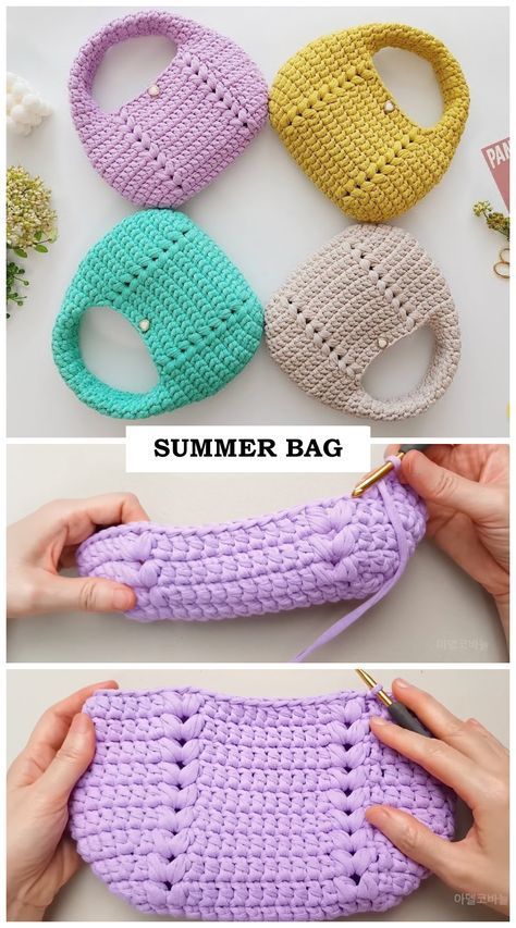 Crochet Small Bag, Crocheted Purses, Crochet Mini Bag, Hanging Charms, Handbags Patterns, Free Crochet Bag, Beginners Crochet, Womens Crochet Patterns, Crochet Bag Tutorials