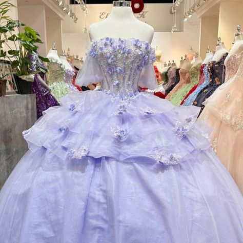 Quinceanera Themes Purple, Lavender Quince Dress, Lavender Sweet 16 Dresses, Ball Gown Plus Size, Purple Quinceanera, Purple Quince, Prom Dress Sleeveless, Quinceanera Themes Dresses, Off Shoulder Ball Gown