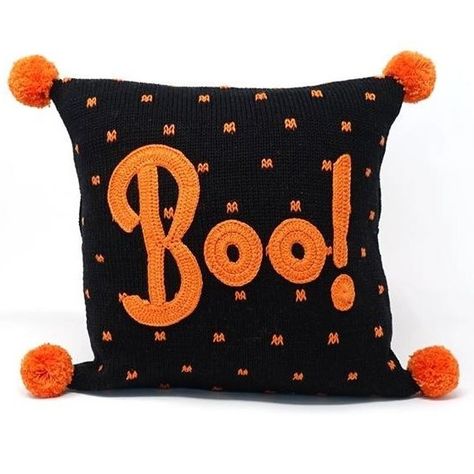 Melange Collection Boo Halloween Pillow A retro "Boo" on this fun black/orange Halloween pillow 10"x 10" 100% cotton Pillows include a cotton/polyester insert that is made in the USA Halloween Pillows Diy, Boo Pillow, Monster Pillows, Halloween Pillow, Adornos Halloween, Halloween Blanket, Halloween Quilts, Halloween Pillows, Garden Pillows