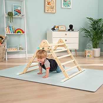 TP 682U Active-Tots | Wooden Climbing Frame for Indoor Use | Pikler Style Triangle | Baby and Toddler 12 Months+, Wood : Amazon.co.uk: Toys & Games Disclaimer: affliate links attatched Wooden Climbing Frame, Wooden Balance Board, Kids Play Equipment, Toy Guide, Climbing Triangle, Aesthetic Baby, Pikler Triangle, Mental Development, Fox Toys