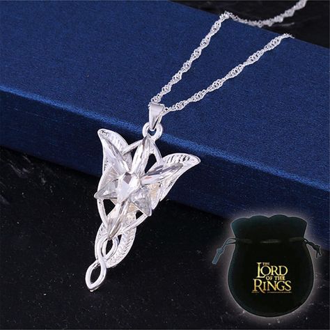 Lotr Arwen Necklace, Lotr Jewelry, Elf Necklace, Arwen Evenstar, Elven Necklace, Horror Protagonist, Ladies Silver Rings, K Necklace, Evening Star