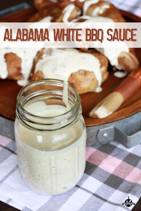 This tangy, mayo-based sauce is perfect as a baste or even as a dipping sauce for chicken, turkey, or pork. It's great on a pulled pork sandwich, too! Alabama White Bbq Sauce, Dipping Sauces For Chicken, White Bbq Sauce, Bbq Sauces, Gravy Sauce, Pork Sandwich, Sauces And Dressings, Pulled Pork Sandwich, Sauce For Chicken