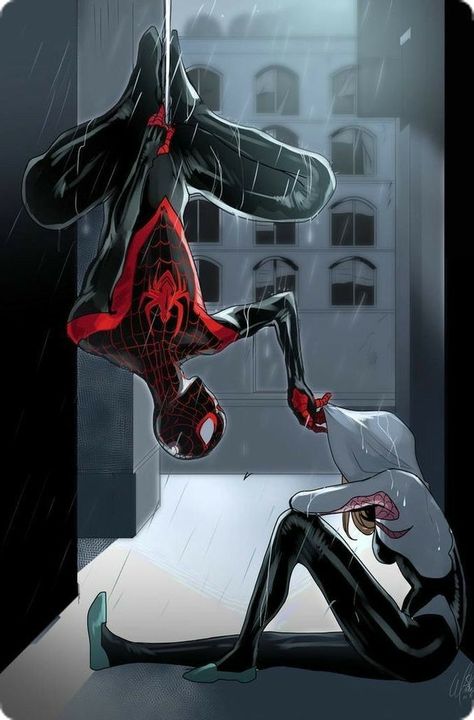 Spiderman And Spider Gwen, All Spiderman, Wallpaper Matching, Miles Spiderman, Image Spiderman, Spiderman Art Sketch, Miles Morales Spiderman, Spiderman Spider, Spider Art