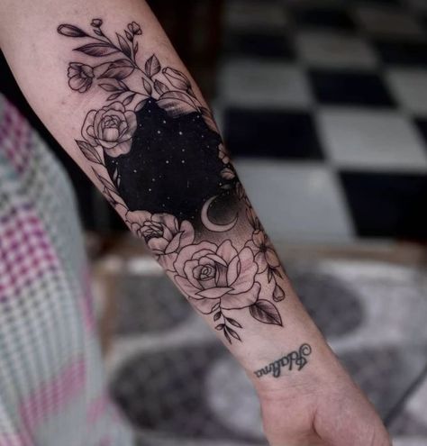 Cute Wrist Cover Up Tattoos, Elegant Floral Tattoo, White Ink Over Black Tattoo Cover Up, Black Out Cover Up Tattoo, Cover Up Tattoos Forearm, Cover Up Tattoos For Women Forearm, Blacked Out Tattoo Cover Up, Dark Tattoo Cover Up Ideas For Women, Dark Cover Up Tattoos