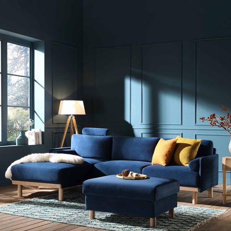 Timber Sofa, Navy Blue Velvet Sofa, Dark Blue Sofa, Blue Sofa Living, Blue Sofas Living Room, Three Seater Sofa Bed, Navy Sofa, Navy Blue Sofa, Folding Dining Chairs