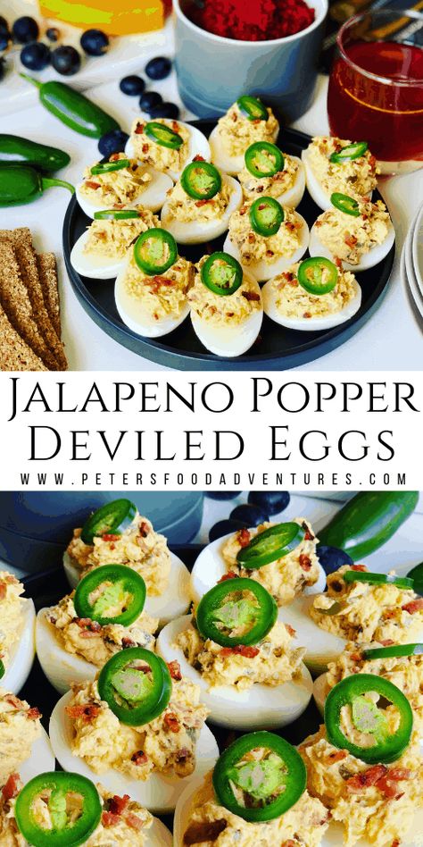 Jalapeno Popper Deviled Eggs, Smoked Deviled Eggs, Jalapeno Deviled Eggs, Devilled Eggs Recipe Best, Jalapeno Popper, Deviled Eggs Recipe, Eggs Recipe, Smoked Food Recipes, Bacon Cheddar