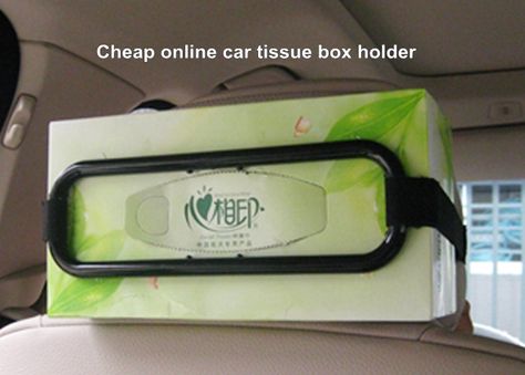 DIY car tissue box holder – No Excuses! Tissue Box Holder For Car, Hanging Tissue Box Holder Diy, Car Tissue Holder Diy, Ice Cream Container, Wipes Holder, Car Tissue Holder, Ice Cream Containers, Car Visor, Kleenex Box