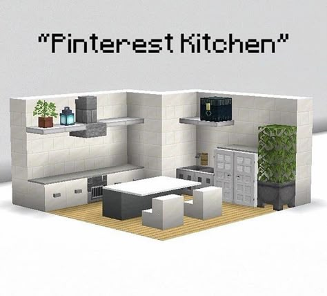 Minecraft Kitchens Ideas, Minecraft Kitchen Cabinets, Kitchen Ideas Minecraft Modern, Mincraft Idea Living Room Modern, Minecraft Interior Ideas Modern, Modern Kitchen Design Minecraft, Minecraft Kitchen No Mods, Minecraft Mini Kitchen, Minecraft House Floor Plans Layout