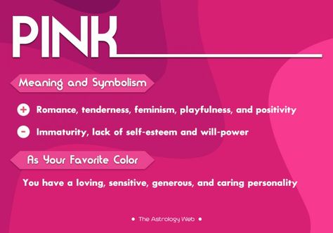 Pink Color Meaning and Symbolism | The Astrology Web Pink Color Meaning, Pink Rose Meaning, Pink Meaning, Color Meaning Personality, Colour Symbolism, What Do Colors Mean, Colour Meaning, Rose Meaning, Pink Nail Colors