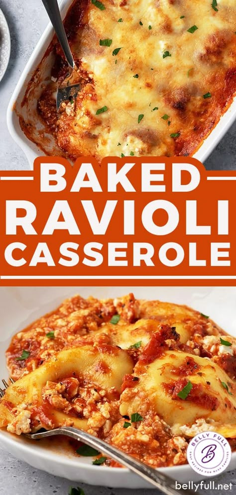 Meat Ravioli Recipe, Ravioli Pasta Sauce, Beef Ravioli Recipe, Ravioli Dinner Ideas, Easy Baked Ravioli, Baked Ravioli Casserole, Baked Ravioli Recipe, Ravioli Casserole, Baked Ravioli