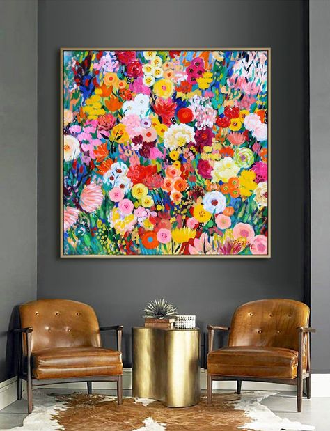 Martina Boycheva, Sun Garden, Tableau Art, Simple Acrylic Paintings, Arte Inspo, Canvas Art Painting, Abstract Flowers, Acrylic Painting Canvas, Paintings For Sale