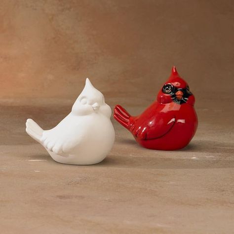 Cardinal Bird, when you see one it's to mean a loved one is saying hello that has pasted!  I love when I see them! Painting Studios, Paint Pottery, Cardinal Painting, Bird Party, Paint Your Own Pottery, Party Room, Diy Craft Room, Ceramic Pieces, Cardinal Bird