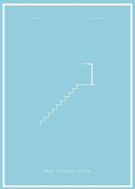 #9 The Truman Show - Minimalistic Movie Poster created by JohnnyBackseatDesign The Truman Show Minimalist Poster, Minimal Movie Tattoo, Truman Show Tattoo Minimalist, The Truman Show Wallpaper, Truman Show Wallpaper, Truman Show Tattoo, The Truman Show, Movie Tattoos, Manga Tattoo