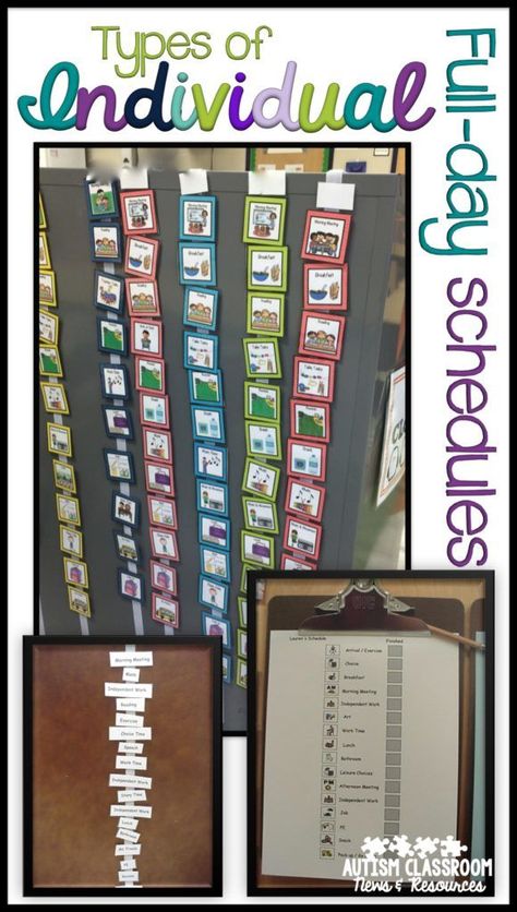 Pictures of individual visual schedules including picture schedules, written… Visual Schedules Special Education, Special Education Visual Schedule, Visual Schedule Preschool, Communication Boards, Tot Trays, Asd Classroom, Picture Schedule, Life Skills Curriculum, Education Preschool