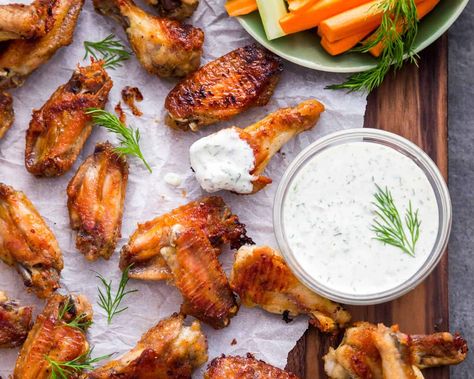 Dill Pickle Wings & Dill Pickle Mayo - Whole30, Paleo Dill Pickle Wings, Pickle Wings, Appetizers Gourmet, Primal Gourmet, Greek Grilled Chicken, Cooking Chicken Wings, Paleo Appetizers, Grilled Chicken Wings, Gourmet Meals