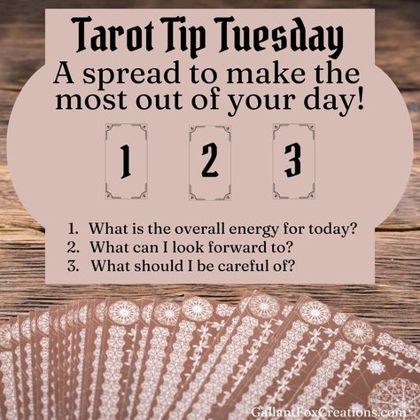 Welcome to another installment of our Tarot Tip Tuesday, where we share a tidbit about cartomancy to deepen your practice! Doing a daily spread will help you bond with and understand your deck better. #tarottiptuesday #tarotcards #tarot Bond With Tarot Deck, Daily Spread, Tarot Tips, Tip Tuesday, Tarot Learning, Tarot Deck, Tarot Decks, Understanding Yourself, Tarot Cards