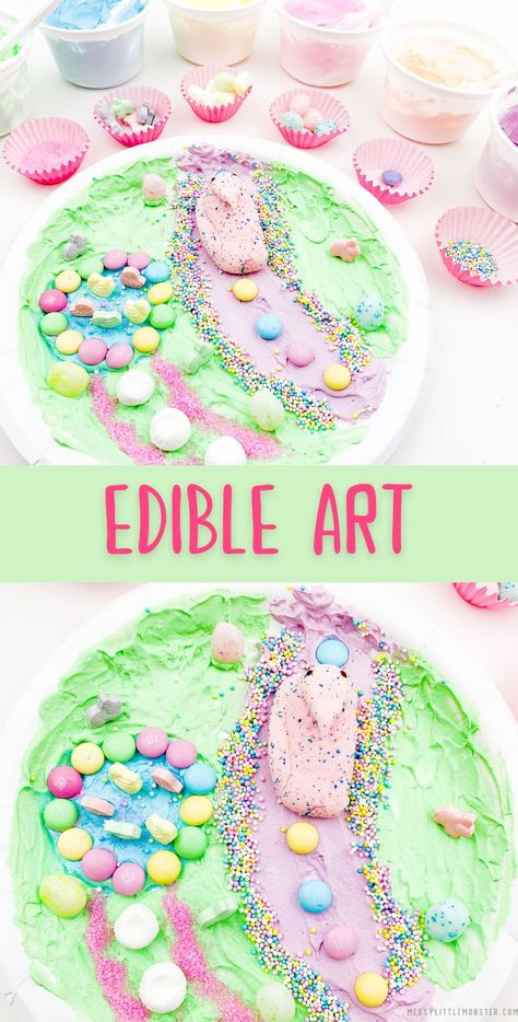 Spring Edible Crafts For Kids, Kids New Years Eve, Peanut Butter And Banana, Candy Food, 2024 Art, Edible Crafts, Edible Paint, Toddler Activity, Kids Imagination