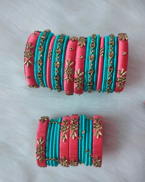 Mom & Daughter Combo Bangles Follow @kagidham.krafts FOR ORDERS DM/ WhatsApp @7418408622 SILK THREAD KUNDHAN BANGLES, CLIPS , KIDS BANGLES , HEAD BANDS 😍 Colors Can Be Customized Available in all Sizes 1.0 /1.2/2.0/2.2/2.4/2.6/2.8/2.10/2.12 💎Bridal Bangles 💎Baby Shower Return Gifts 💎Return Gifts 💎Gift Hampers 💎Regular Wears 💎Funcional Wear 💎Party Wear 💎Office Wear Fancy Bangles, Baby Shower Return Gifts, Kids Bangles, Silk Thread Bangles Design, Silk Bangles, Latest Bridal Blouse Designs, Thread Bangles Design, Album Layout, Colorful Bangles