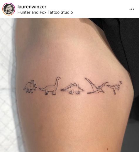 Dinosaur Family Tattoo Ideas, Stegasorus Tattoo, Tattoos Simplistic, On Tattoo, Z Tattoo, Dinosaur Tattoos, Fox Tattoo, Line Work Tattoo, Family Tattoos