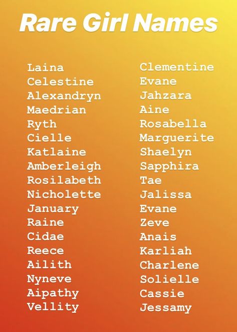 #rare #girl #names #characterinspiration #characterdesign #unique Rare Girl Names, Aesthetic Definition, Womens Aesthetic, Arts Aesthetic, Fine Aesthetic, Word Aesthetic, Aesthetic Word, Names Aesthetic, Aesthetic Paint