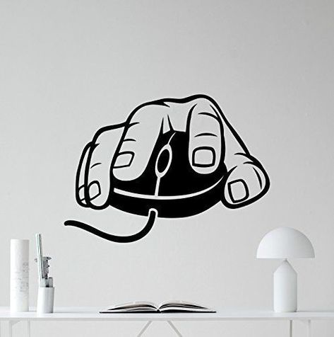 Video Game Room Decor, Baby Wall Stickers, Office Wall Design, Mouse Wall, Art Bedroom Decor, School Wall Art, Wall Art Bedroom, Computer Room, Wall Drawing