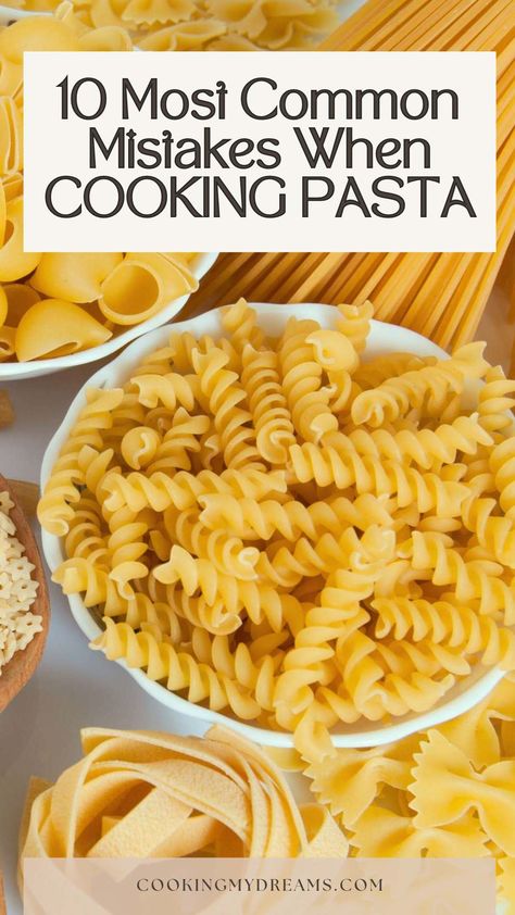 Cooking Fresh Pasta, Tuscan Pasta, Kitchen Life Hacks, Cooking Pasta, Cold Pasta Salad, Cold Pasta, Perfect Pasta, Drying Pasta, Pasta Shapes