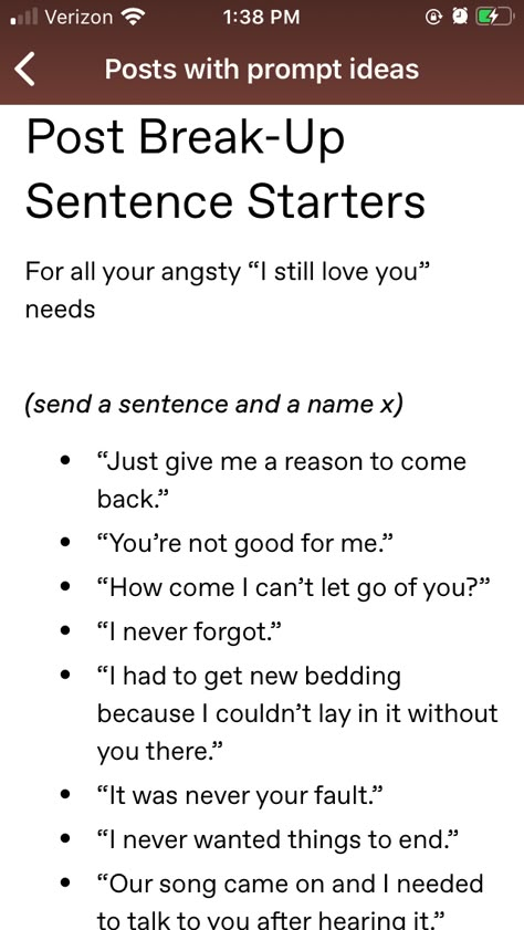 Break Up Prompts, Post Break Up, Writing Plot, Story Writing Prompts, Writing Memes, Writing Things, Writing Prompts For Writers, Writing Dialogue Prompts, Creative Writing Tips