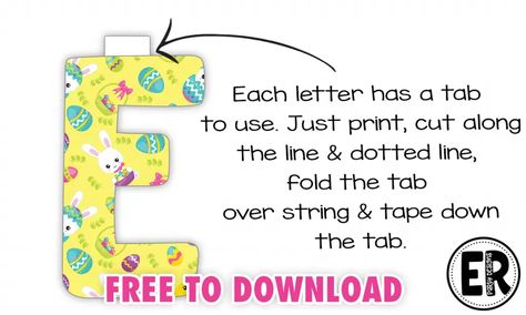 Happy Easter Banner, Banner Printable, Easter Printables Free, Easter Banner, Digital Signs, Easter Printables, Printable Banner, Hoppy Easter, Happy Words