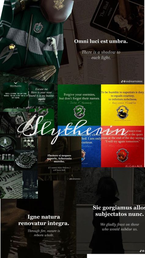 Slytherin Latin quotes, Slytherin collage Slytherin Collage, Latin Quotes, Re A, Collage, Quotes