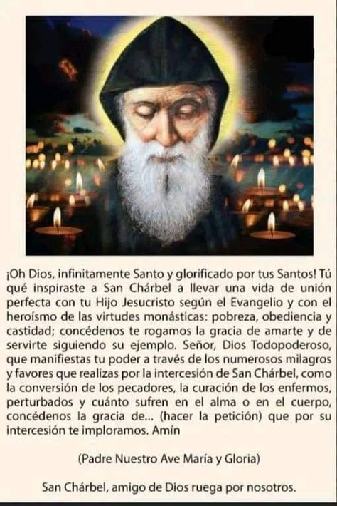 San Charbel, Saint Charbel, St Charbel, Good Night Prayer, Night Prayer, Good Prayers, Eucharist, Catholic Prayers, Jesus