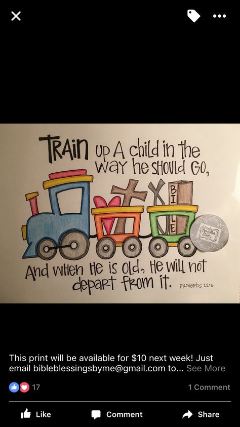 Proverbs 22:6 "Train up a child in the way he should go, and when he is old, he will not depart from it." Sunday School Train Theme, Preschool Church Room Ideas, Train Up A Child In The Way He Should Go, Christian Daycare Ideas, Proverbs 22:6 Children, Train Bulletin Boards, Sunday School Classroom Decor, Bible Bulletin Boards, Proverbs 22 6