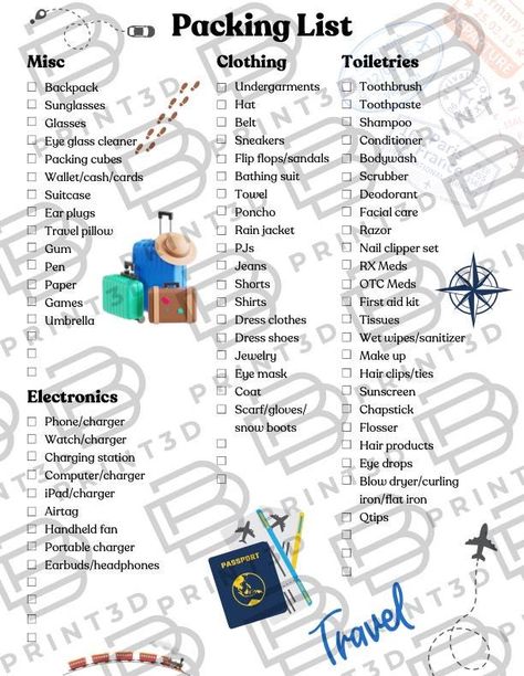 Are you ready to hit the road but don't know where to start with packing? Our Ultimate Packing List PDF is here to help! Perfect for all types of travel - whether you're going on a weekend getaway, a beach vacation, a winter trip, or an international adventure - this comprehensive and easy-to-follow checklist will ensure you don't forget a thing! This downloadable Packing List PDF is designed to help you pack efficiently, stay organized, and make sure you're fully prepared for your trip, so you can travel with peace of mind. Note, no physical print of this packing list will be provided, this is the digital file. Ultimate Packing List, Winter Trip, Packing Checklist, Hit The Road, Winter Travel, Weekend Getaway, Nail Clippers Set, Weekend Getaways, Stay Organized