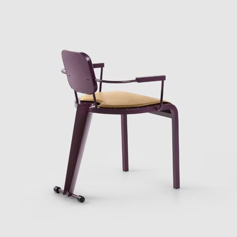 Rock Purple Chair with Leather Seat by Marc Sadler Da A - Artemest Purple Armchair, Circle Chair, Purple Chair, Indoor Outdoor Furniture, Wooden Dining Chairs, Single Chair, Mirror Interior, Furniture Finishes, Leather Chair