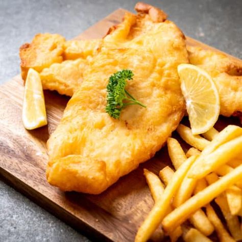 Air Fryer Haddock [Fish and Chips] | by AirFryerRecipes.com Air Fryer Haddock, Fried Haddock Recipes, Chips In The Air Fryer, Homemade Fish And Chips, Air Fried Fish, Haddock Recipes, Fish N Chips Recipe, Air Fryer Fish, Frozen French Fries