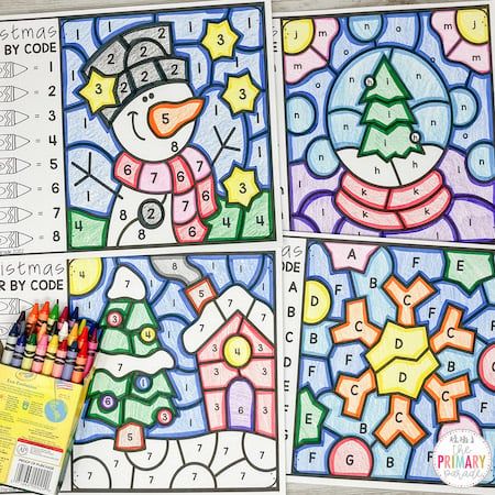 Free Christmas coloring pages for color by number fun. Learn letters, numbers, and colors with these fun Christmas color by number printables Christmas Coloring Pages Free Printable Color By Number, Winter Color By Number Preschool, Christmas Color By Number Preschool, Color By Number Christmas Printable Free, Winter Color By Number Free, Christmas Color By Number Free Printable, Christmas Color By Letter, Christmas Color By Number Free, Color By Numbers Free Printable