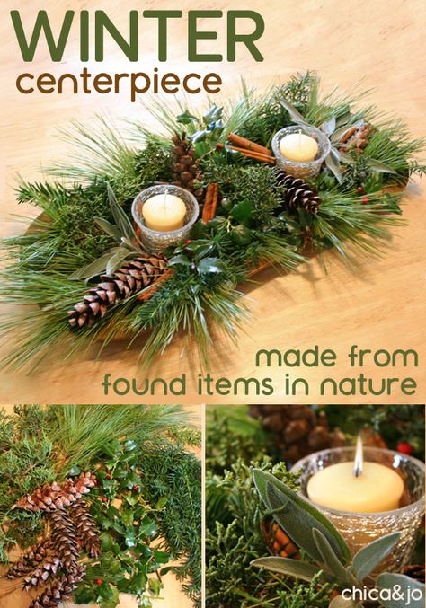 Winter Table Scapes Centerpieces, Cozy Christmas Centerpiece, Live Greenery Centerpieces Christmas, Boho Christmas Centerpieces For Table, Winter Centerpieces For Table Simple, Fresh Evergreen Centerpieces, Christmas Evergreen Centerpieces, Winter Table Arrangements, Christmas Cocktail Table Centerpiece