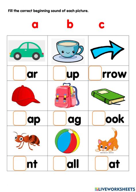 English Lesson For Kindergarten, Kg English Worksheets For Kids, Letter A B C Worksheet, Kg Sheets, Worksheet Phonics For Preschool, Kg3 English Worksheets, Worksheet For Letter A, Worksheets For Alphabets, Worksheet For Ukg English